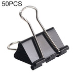50 clip in metallo nero da 32 mm per note, clip per carta da lettera, rilegatura per ufficio, 50PCS / 32mm