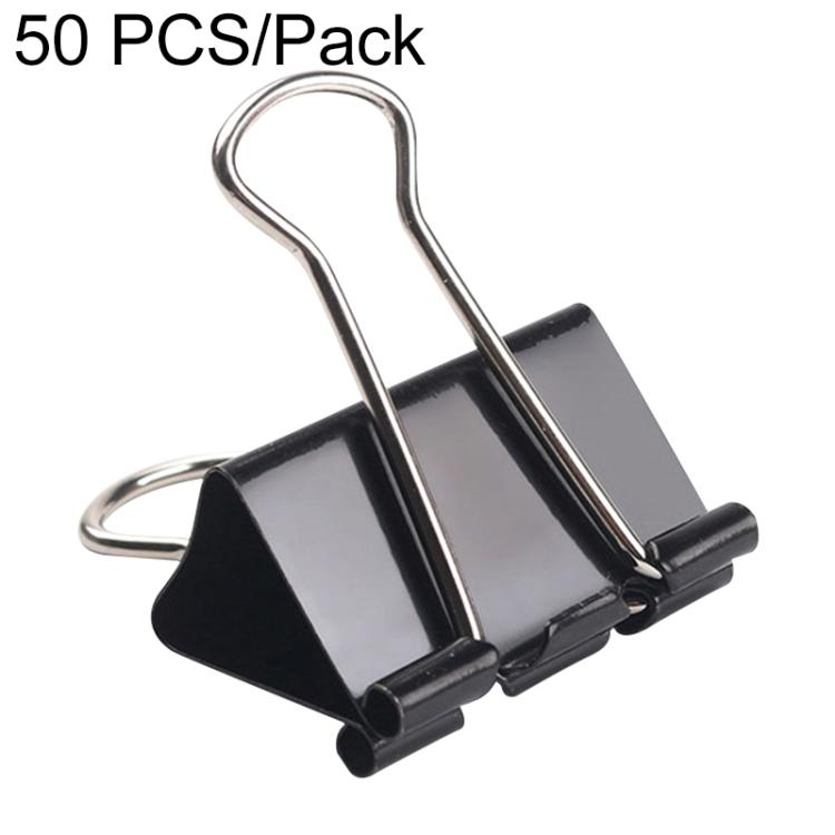 50 clip in metallo nero 32 mm per ufficio