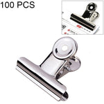 100 clip rotonde in acciaio inossidabile, metallo argentato, 22 mm, per appunti, lettere, fermacarte, per ufficio, 100PCS / 22mm