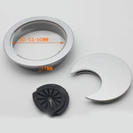 Copriforo per scatola di filettatura rotonda in plastica da tavolo per computer da scrivania da 10 pezzi, diametro del foro: 53 mm, 53mm
