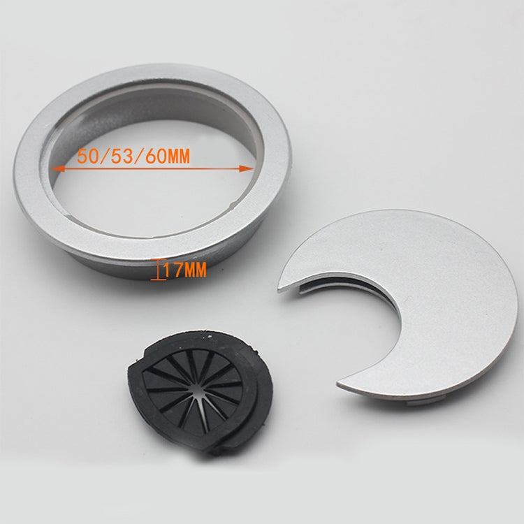 Copriforo per scatola di filettatura rotonda in plastica da tavolo per computer da scrivania da 10 pezzi, diametro del foro: 53 mm, 53mm