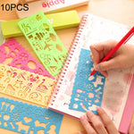 Modello di righello artistico per blocco schizzi veloce da 10 pezzi, colore creativo, consegna colore casuale, Speed Sketchpad