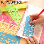 Set 10 righelli artistici in plastica per schizzi