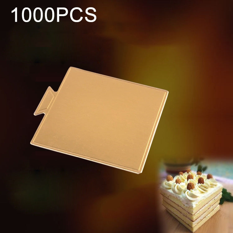 Tappetino per torta in cartone quadrato piccolo da 100 pezzi. Tappetino per mousse per torta dorato rigido e spesso, Small Square