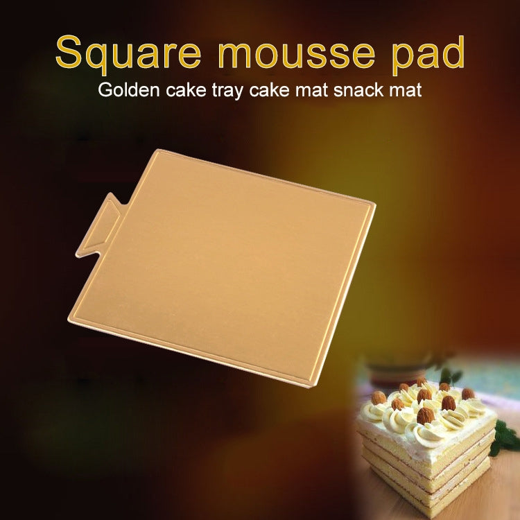 Tappetino per torta in cartone quadrato piccolo da 100 pezzi. Tappetino per mousse per torta dorato rigido e spesso, Small Square