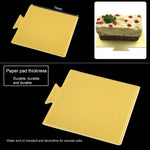 Tappetino per torta in cartone quadrato piccolo da 100 pezzi. Tappetino per mousse per torta dorato rigido e spesso, Small Square