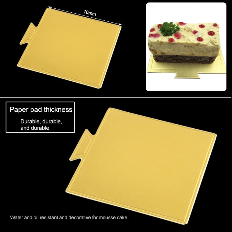 Tappetino per torta in cartone quadrato piccolo da 100 pezzi. Tappetino per mousse per torta dorato rigido e spesso, Small Square