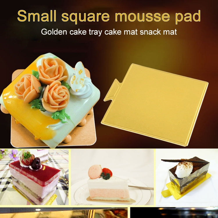 Tappetino per torta in cartone quadrato piccolo da 100 pezzi. Tappetino per mousse per torta dorato rigido e spesso, Small Square