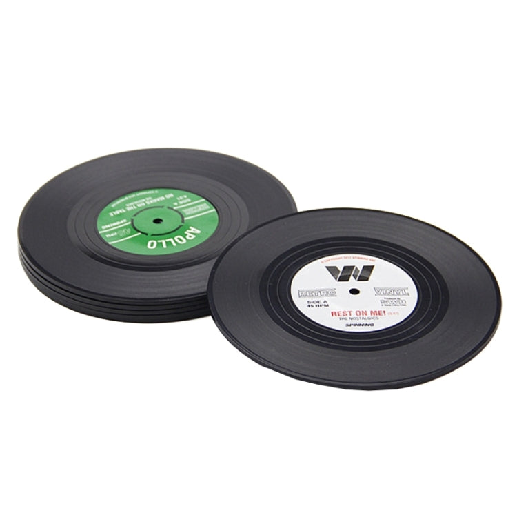 6 pezzi/set retrò sottobicchieri in vinile nero per dischi CD, sottobicchieri per casa, tavolo, tazza, decorazione, caffè, bevanda, tovaglietta, stoviglie, diametro: 10,7 cm, 6 PCS Cup Mat