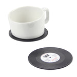 6 pezzi/set retrò sottobicchieri in vinile nero per dischi CD, sottobicchieri per casa, tavolo, tazza, decorazione, caffè, bevanda, tovaglietta, stoviglie, diametro: 10,7 cm, 6 PCS Cup Mat
