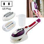 Vaporizzatore portatile multifunzione per uso domestico, da viaggio, portatile, a vapore, con fondo in ceramica, con spazzola per flanella, spazzola per capelli e misurino, spina americana, US Plug Blue, US Plug Purple