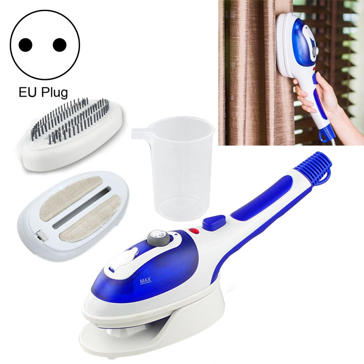 Vaporizzatore portatile multifunzione per uso domestico, da viaggio, portatile, a vapore, con fondo in ceramica, con spazzola per flanella, spazzola per capelli e misurino, spina europea, EU Plug Purple, EU Plug Blue