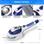 Vaporizzatore portatile multifunzione per uso domestico, da viaggio, portatile, a vapore, con fondo in ceramica, con spazzola per flanella, spazzola per capelli e misurino, spina europea, EU Plug Purple, EU Plug Blue