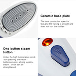 Vaporizzatore portatile multifunzione per uso domestico, da viaggio, portatile, a vapore, con fondo in ceramica, con spazzola per flanella, spazzola per capelli e misurino, spina europea, EU Plug Purple, EU Plug Blue