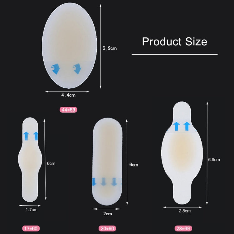 10 PZ Cura dei piedi Pelle Idrogel Cerotto analgesico Vesciche Protezione per tallone antiscivolo Dimensioni: 20x60 cm, Size: 20x60cm