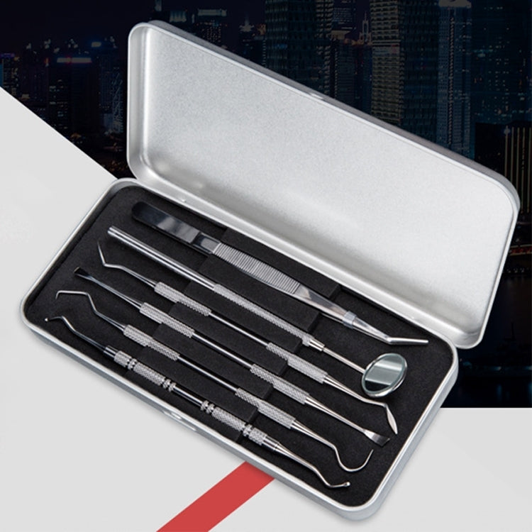 Set strumenti dentali 6 in 1 in acciaio inox