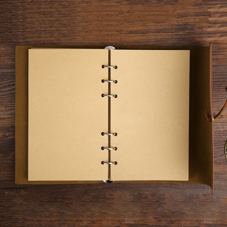 Diario di viaggio a fogli mobili con motivo creativo retrò con foglie autunnali, dimensioni: L, L