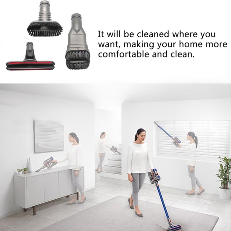 XD969 3 in 1 Round Brush + Stiff Brush + Bed Brush for Dyson Vacuum Cleaner, XD969