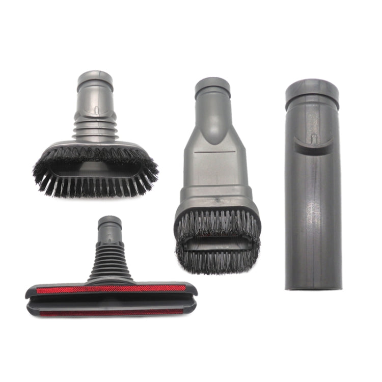 XD973 4 in 1 Round Brush + Stiff Brush + Bed Brush + Connector for Dyson Vacuum Cleaner Parts Kit, XD973