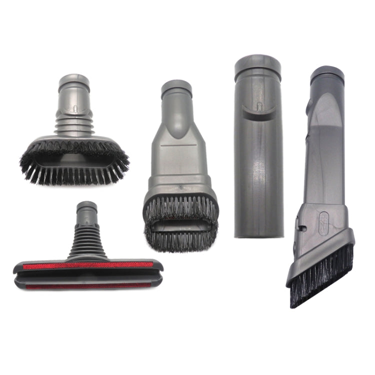 XD974 5 in 1 Round Brush + 2 Hard Brushes + Bed Brush + Connector for Dyson Vacuum Cleaner Parts Kit, XD974