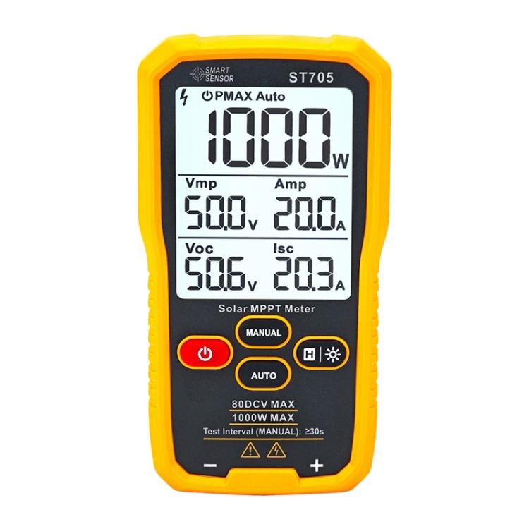 SMART SENSOR ST705 Tester per pannelli solari da 1000 W, misuratore MPPT fotovoltaico multimetro, ST705