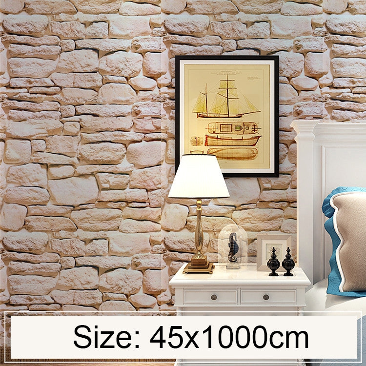 Moonstone Creative 3D Stone Brick Decorazione Carta da parati Adesivi Camera da letto Soggiorno Parete Carta da parati impermeabile Rotolo, Dimensioni: 45 x 1000 cm, Moonstone