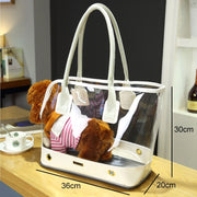 DODOPET Borsa a tracolla per borsa per animali domestici trasparente per cani e gatti, portatile all'aperto, dimensioni: 36 x 20 x 30 cm, Size: 36 x 20 x 30cm