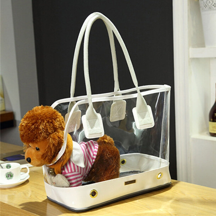 DODOPET Borsa a tracolla per borsa per animali domestici trasparente per cani e gatti, portatile all'aperto, dimensioni: 36 x 20 x 30 cm, Size: 36 x 20 x 30cm