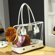 DODOPET Borsa a tracolla per borsa per animali domestici trasparente per cani e gatti, portatile all'aperto, dimensioni: 36 x 20 x 30 cm, Size: 36 x 20 x 30cm
