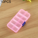 Organizzatore di scatole di plastica con griglia rimovibile da 10 pezzi per gioielli, orecchini, ganci da pesca, piccoli accessori, dimensioni: piccolo, 10 slot, 10 Slots (Pink+Blue), 10 Slots (Orange + blue), 10 Slots (Purple+Blue)                    ...