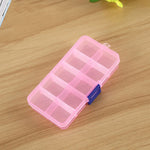 Organizzatore di scatole di plastica con griglia rimovibile da 10 pezzi per gioielli, orecchini, ganci da pesca, piccoli accessori, dimensioni: piccolo, 10 slot, 10 Slots (Pink+Blue), 10 Slots (Orange + blue), 10 Slots (Purple+Blue)                    ...