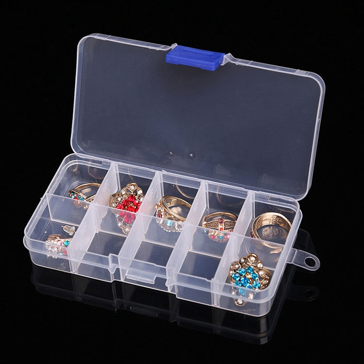 Organizzatore di scatole di plastica con griglia rimovibile da 10 pezzi per gioielli, orecchini, ganci da pesca, piccoli accessori, dimensioni: piccolo, 10 slot, 10 Slots (Pink+Blue), 10 Slots (Orange + blue), 10 Slots (Purple+Blue)                    ...