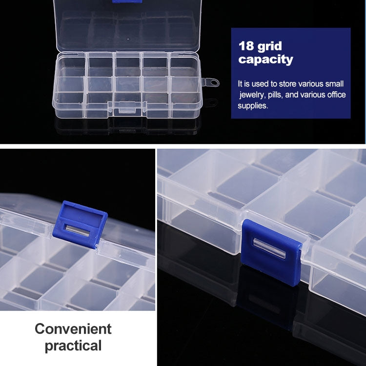 Organizzatore di scatole di plastica con griglia rimovibile da 10 pezzi per gioielli, orecchini, ganci da pesca, piccoli accessori, dimensioni: piccolo, 10 slot, 10 Slots (Pink+Blue), 10 Slots (Orange + blue), 10 Slots (Purple+Blue)                    ...