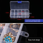 Organizzatore di scatole di plastica con griglia rimovibile da 10 pezzi per gioielli, orecchini, ganci da pesca, piccoli accessori, dimensioni: piccolo, 10 slot, 10 Slots (Pink+Blue), 10 Slots (Orange + blue), 10 Slots (Purple+Blue)                    ...