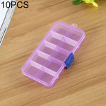 Organizzatore di scatole di plastica con griglia rimovibile da 10 pezzi per gioielli, orecchini, ganci da pesca, piccoli accessori, dimensioni: piccolo, 10 slot, 10 Slots (Pink+Blue), 10 Slots (Orange + blue), 10 Slots (Purple+Blue)                    ...