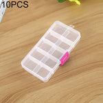 Organizzatore di scatole di plastica con griglia rimovibile da 10 pezzi per gioielli, orecchini, ganci da pesca, piccoli accessori, dimensioni: piccolo, 10 slot, 10 Slots (Pink+Blue), 10 Slots (Orange + blue), 10 Slots (Purple+Blue)                    ...