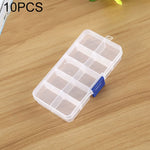Organizzatore di scatole di plastica con griglia rimovibile da 10 pezzi per gioielli, orecchini, ganci da pesca, piccoli accessori, dimensioni: piccolo, 10 slot, 10 Slots (Pink+Blue), 10 Slots (Orange + blue), 10 Slots (Purple+Blue)                    ...