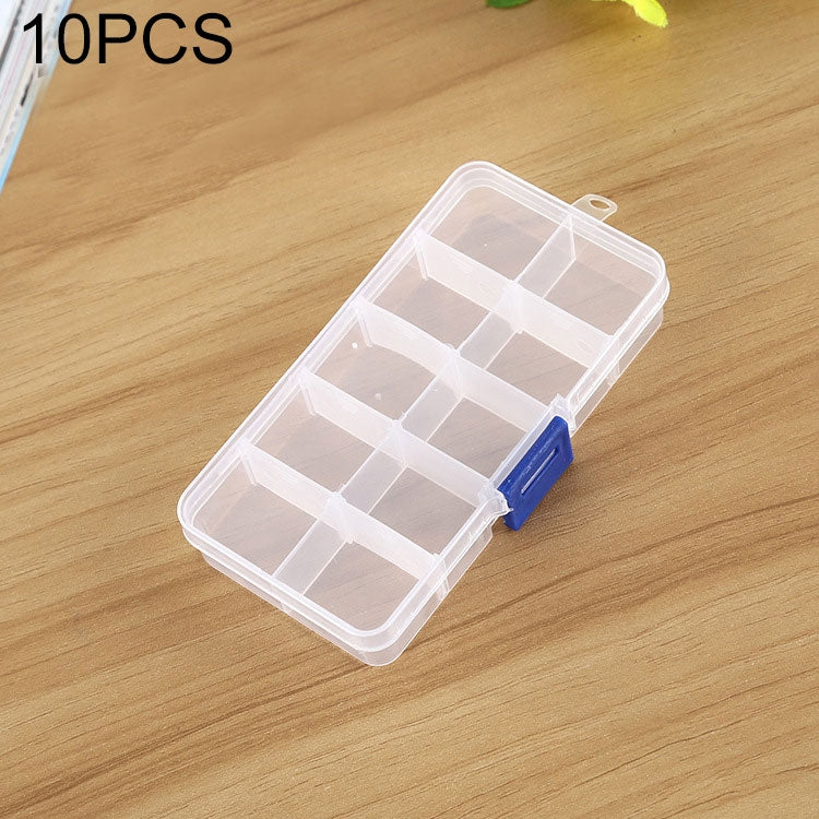 Organizzatore di scatole di plastica con griglia rimovibile da 10 pezzi per gioielli, orecchini, ganci da pesca, piccoli accessori, dimensioni: piccolo, 10 slot, 10 Slots (Pink+Blue), 10 Slots (Orange + blue), 10 Slots (Purple+Blue)                    ...