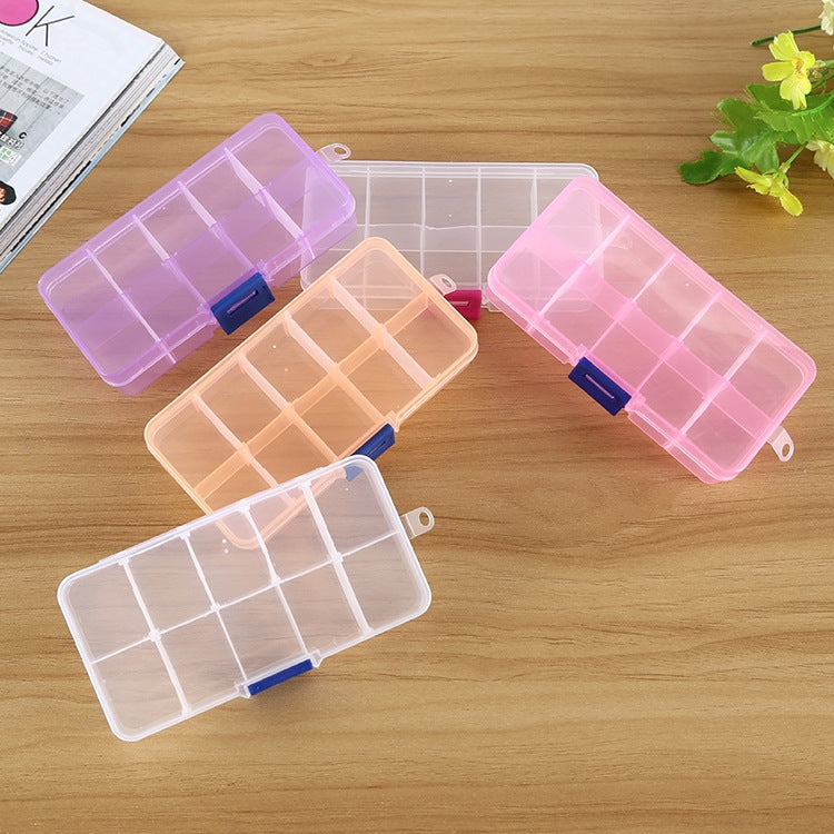 Organizzatore di scatole di plastica con griglia rimovibile da 10 pezzi per gioielli, orecchini, ganci da pesca, piccoli accessori, dimensioni: piccolo, 10 slot, 10 Slots (Pink+Blue), 10 Slots (Orange + blue), 10 Slots (Purple+Blue)                    ...