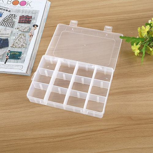 Contenitore portaoggetti organizer in plastica con griglia rimovibile da 5 pezzi, con 24 slot, per orecchini gioielli, 24 Slots