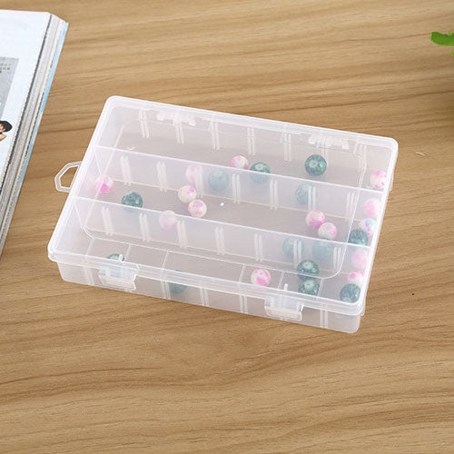 Contenitore portaoggetti organizer in plastica con griglia rimovibile da 5 pezzi, con 24 slot, per orecchini gioielli, 24 Slots