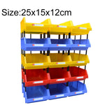Scatola di plastica obliqua addensata da 2 pezzi Scatola di materiale combinata per scatola di parti, consegna colore casuale, dimensioni: 25 cm x 15 cm x 12 cm, 25cm x 15cm x 12cm