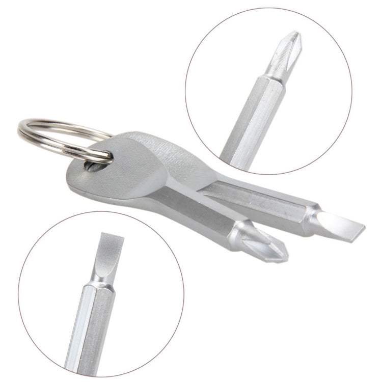 Set di cacciaviti a croce portatili 2 in 1 da esterno con portachiavi, 2 in 1 (Black), 2 in 1 (Silver)