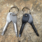 Set di cacciaviti a croce portatili 2 in 1 da esterno con portachiavi, 2 in 1 (Black), 2 in 1 (Silver)