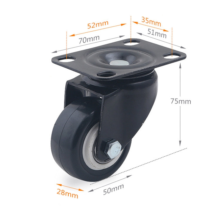 2 pezzi da 2 pollici per mobili, tavolino da caffè, ruota universale silenziosa, 2 inch Universal Wheel