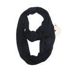 Sciarpe da donna con tasca con cerniera e passante per sciarpa invernale solida Infinity