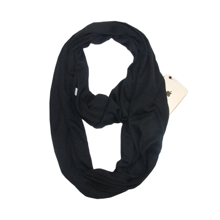 Sciarpe da donna con tasca con cerniera e passante per sciarpa invernale solida Infinity