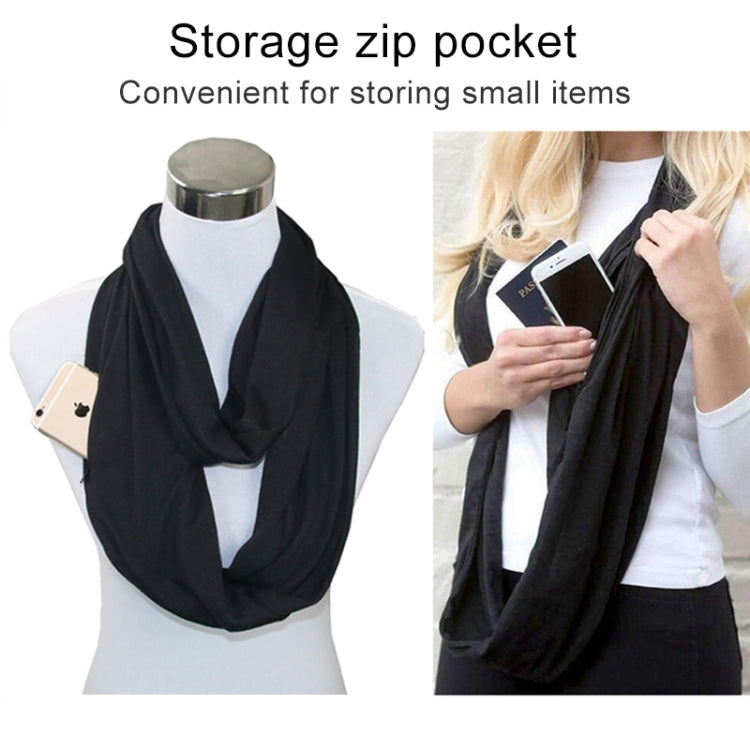 Sciarpe da donna con tasca con cerniera e passante per sciarpa invernale solida Infinity
