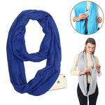 Sciarpe da donna con tasca con cerniera e passante per sciarpa invernale solida Infinity