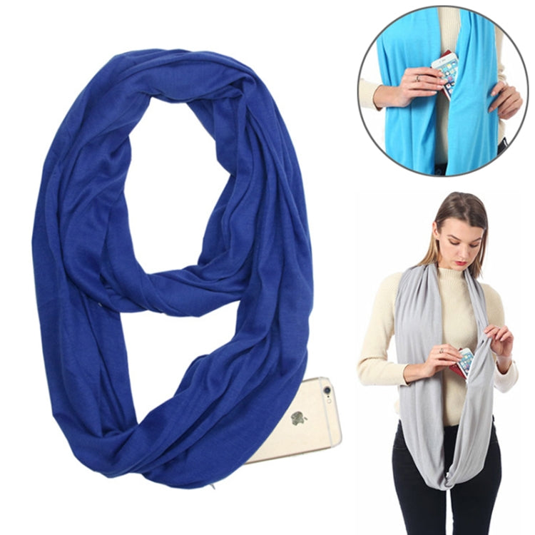 Sciarpe da donna con tasca con cerniera e passante per sciarpa invernale solida Infinity